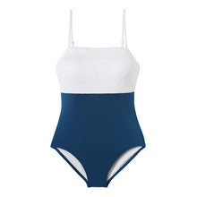 Load image into Gallery viewer, designer swimwear - Snowy Summer One Piece White Blue - CORALIQUE - One Piece - CORALIQUE - CORALIQUE
