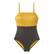 Load image into Gallery viewer, designer swimwear - Snowy Summer One Piece Yellow Grey - CORALIQUE - One Piece - CORALIQUE - CORALIQUE
