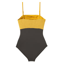 Load image into Gallery viewer, designer swimwear - Snowy Summer One Piece Yellow Grey - CORALIQUE - One Piece - CORALIQUE - CORALIQUE
