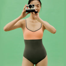 Load image into Gallery viewer, designer swimwear - Soft Peach One Piece Orange Grey - CORALIQUE - One Piece - CORALIQUE - CORALIQUE
