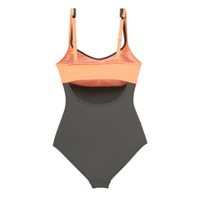 Load image into Gallery viewer, designer swimwear - Soft Peach One Piece Orange Grey - CORALIQUE - One Piece - CORALIQUE - CORALIQUE
