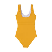 Load image into Gallery viewer, designer swimwear - Sun Flower White Square One Piece Yellow - CORALIQUE - One Piece - CORALIQUE - CORALIQUE
