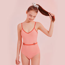 Load image into Gallery viewer, designer swimwear - Watermelon Belted One Piece Pink - CORALIQUE - One Piece - CORALIQUE - CORALIQUE
