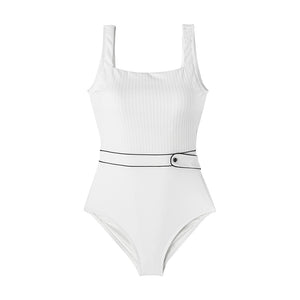 designer swimwear - Retro Classic One Piece White - CORALIQUE - One Piece - CORALIQUE - CORALIQUE