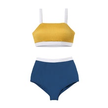 Load image into Gallery viewer, designer swimwear - Lemon Waterbomb Bikini Yellow Blue - CORALIQUE - BIKINI - CORALIQUE - CORALIQUE
