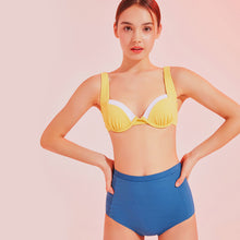 Load image into Gallery viewer, designer swimwear - Lime Ade Wire Bikini Yellow Blue - CORALIQUE - BIKINI - CORALIQUE - CORALIQUE
