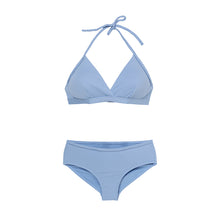 Load image into Gallery viewer, designer swimwear - Sunblue Macrame Bikini Blue - CORALIQUE - BIKINI - CORALIQUE - CORALIQUE
