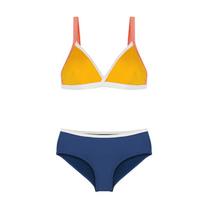 designer swimwear - Lemon Fresh Toc Bikini Yellow Blue - CORALIQUE - BIKINI - CORALIQUE - CORALIQUE