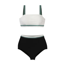 Load image into Gallery viewer, designer swimwear - Sunbed Relax Bikini White Black - CORALIQUE - BIKINI - CORALIQUE - CORALIQUE
