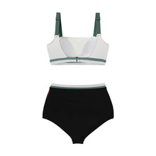 Load image into Gallery viewer, designer swimwear - Sunbed Relax Bikini White Black - CORALIQUE - BIKINI - CORALIQUE - CORALIQUE
