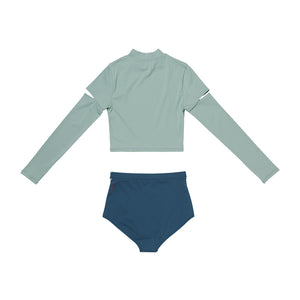 designer swimwear - Janice Rash Guard Set Mint Navy - CORALIQUE - Rash Guard - CORALIQUE - CORALIQUE