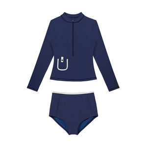 designer swimwear - Marina Rash Guard Set Navy - CORALIQUE - Rash Guard - CORALIQUE - CORALIQUE