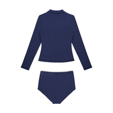 Load image into Gallery viewer, designer swimwear - Marina Rash Guard Set Navy - CORALIQUE - Rash Guard - CORALIQUE - CORALIQUE
