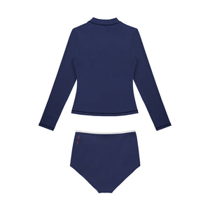 designer swimwear - Marina Rash Guard Set Navy - CORALIQUE - Rash Guard - CORALIQUE - CORALIQUE