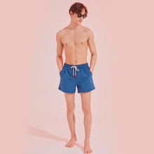 Load image into Gallery viewer, designer swimwear - Long Beach Board Shorts Navy - CORALIQUE - Men - CORALIQUE - CORALIQUE
