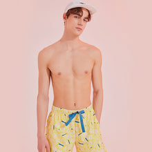 Load image into Gallery viewer, designer swimwear - Boys of Melody Board Shorts Yellow - CORALIQUE - Men - CORALIQUE - CORALIQUE
