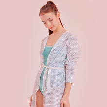 Load image into Gallery viewer, designer swimwear - Starfish Robe Dress White - CORALIQUE - COVER UP - CORALIQUE - CORALIQUE
