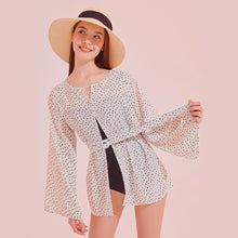 Load image into Gallery viewer, designer swimwear - Tea Party Cover Up White - CORALIQUE - COVER UP - CORALIQUE - CORALIQUE
